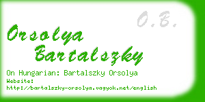 orsolya bartalszky business card